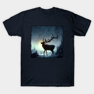 Winter Reindeer - Fantasy - Christmas snow scene T-Shirt